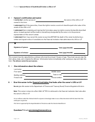 Form 8 &quot;Spousal Waiver of Death Benefit Under a Lira or Lif&quot; - Nova Scotia, Canada, Page 2