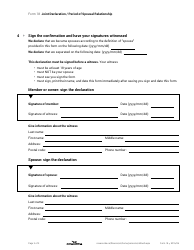 Form 18 Joint Declaration - Period of Spousal Relationship - Nova Scotia, Canada, Page 2