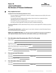 Form 19 Joint Confirmation - Nova Scotia, Canada