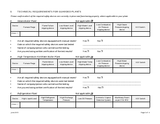 Form 1A Application to Operate a Guarded Plant Under Minimum or Periodic Supervision - Nova Scotia, Canada, Page 2