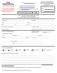 Document preview: Bpe Contractor Permit Application Form - Nova Scotia, Canada