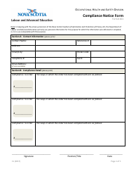 Form 401 Compliance Notice Form - Nova Scotia, Canada, Page 2