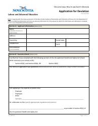 Form 301 Application for Deviation - Nova Scotia, Canada, Page 2