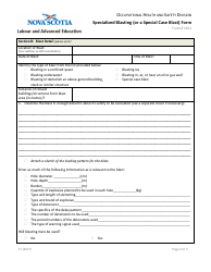 Form 1101 Specialized Blasting (Or a Special Case Blast) Form - Nova Scotia, Canada, Page 3