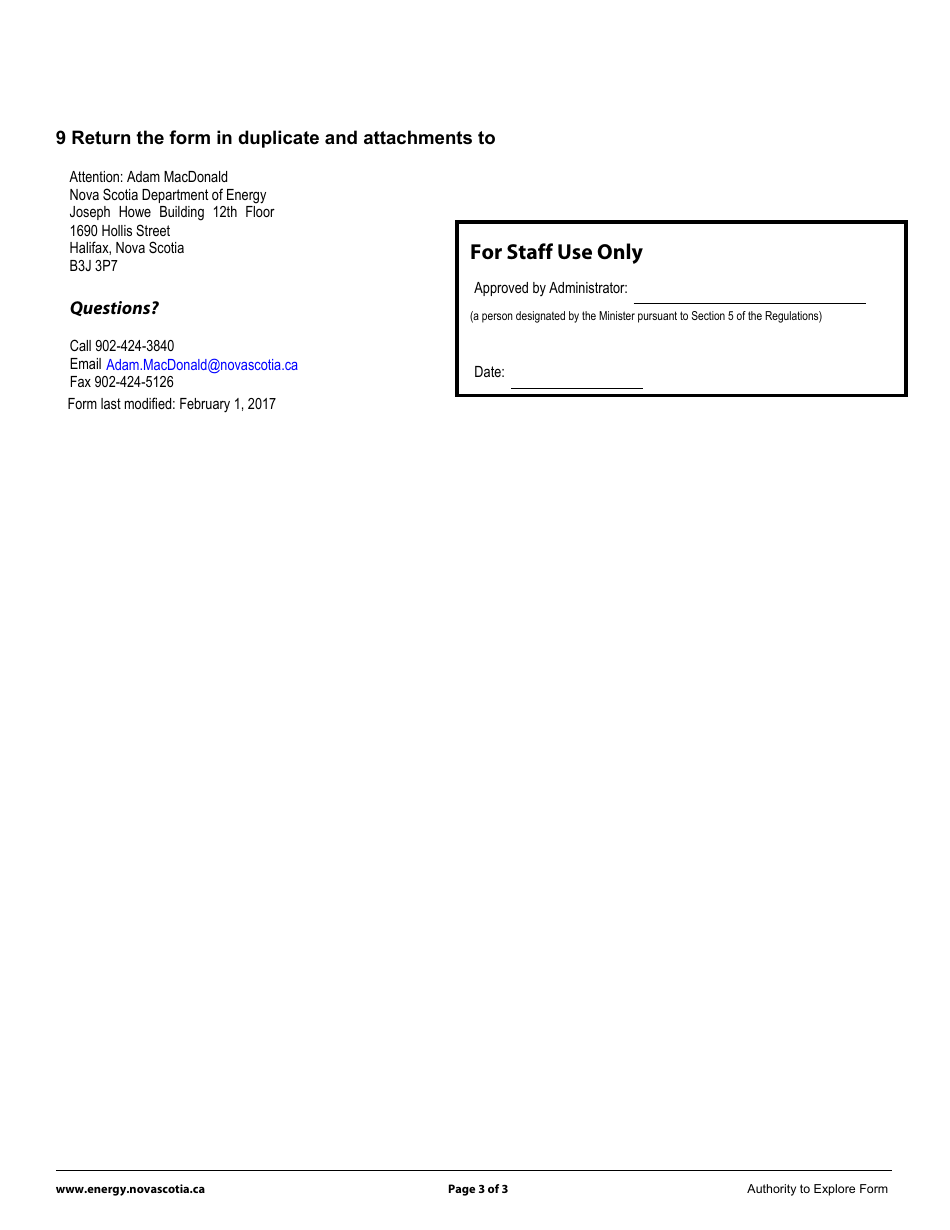 Authority to Explore - Nova Scotia, Canada, Page 3