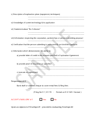 Sample Call for Exploration Proposals Evaluation Sheet - Nova Scotia, Canada, Page 2