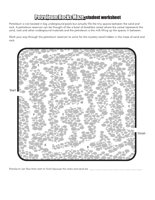 Petroleum Rocks Maze: Student Worksheet - Nova Scotia, Canada Download Pdf