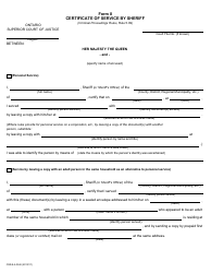 Document preview: Form 8 Certificate of Service by Sheriff - Ontario, Canada