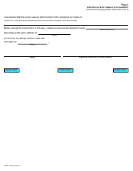 Form 8 Certificate of Service by Sheriff - Ontario, Canada, Page 2