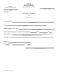 Document preview: Form 10 Release Order - Ontario, Canada