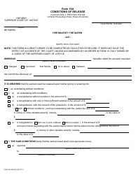 Document preview: Form 10A Conditions of Release - Ontario, Canada
