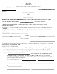 Document preview: Form 14 Commission - Ontario, Canada