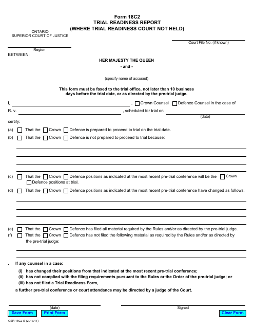 Form 18C2  Printable Pdf