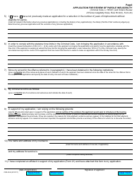 Form 20 Application for Review of Parole Ineligibility - Ontario, Canada, Page 2