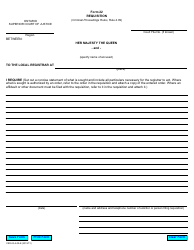 Document preview: Form 22 Requisition - Ontario, Canada