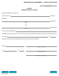 Document preview: Form RR0288 Requisition for Assessment - Client's Application - Ontario, Canada