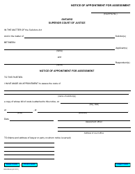 Document preview: Form RR0334 Notice of Appointment for Assessment - Ontario, Canada