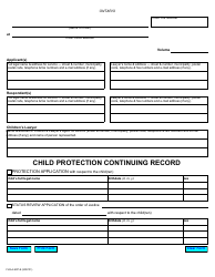 Form 2 &quot;Child Protection Continuing Record&quot; - Ontario, Canada