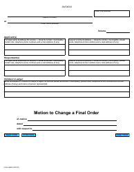 Form 3 &quot;Motion to Change a Final Order&quot; - Ontario, Canada