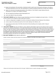 Form OCL-005 Custody/Access Order - Ontario, Canada, Page 2