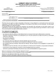 Document preview: Form 34.3 Community Impact Statement - Ontario, Canada (English/French)
