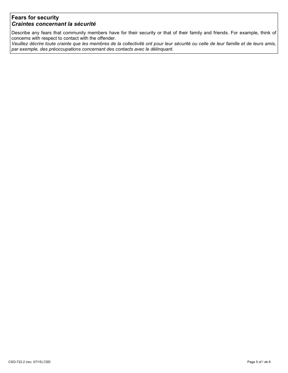 Form 34.3 Community Impact Statement - Ontario, Canada (English / French), Page 5