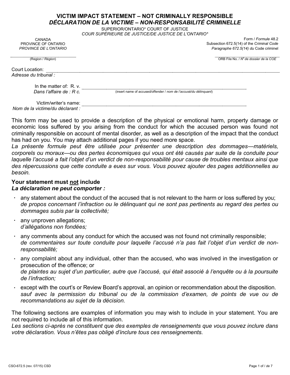 Form 48.2 - Fill Out, Sign Online and Download Printable PDF, Ontario ...