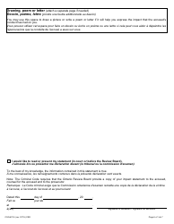 Form 48.2 Victim Impact Statement - Not Criminally Responsible - Ontario, Canada (English/French), Page 6