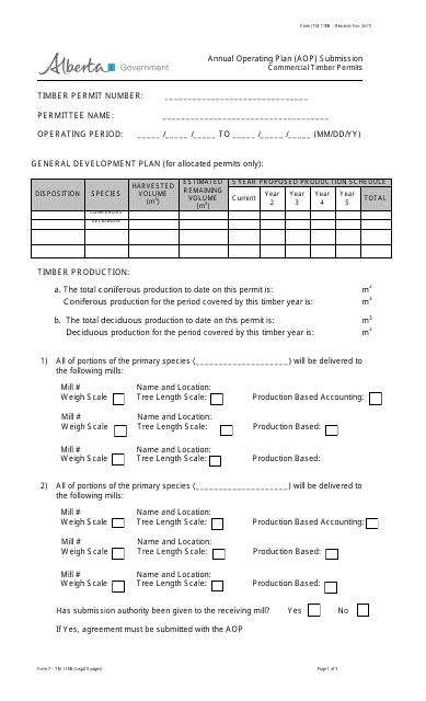 Form TM118B (7) Printable Pdf