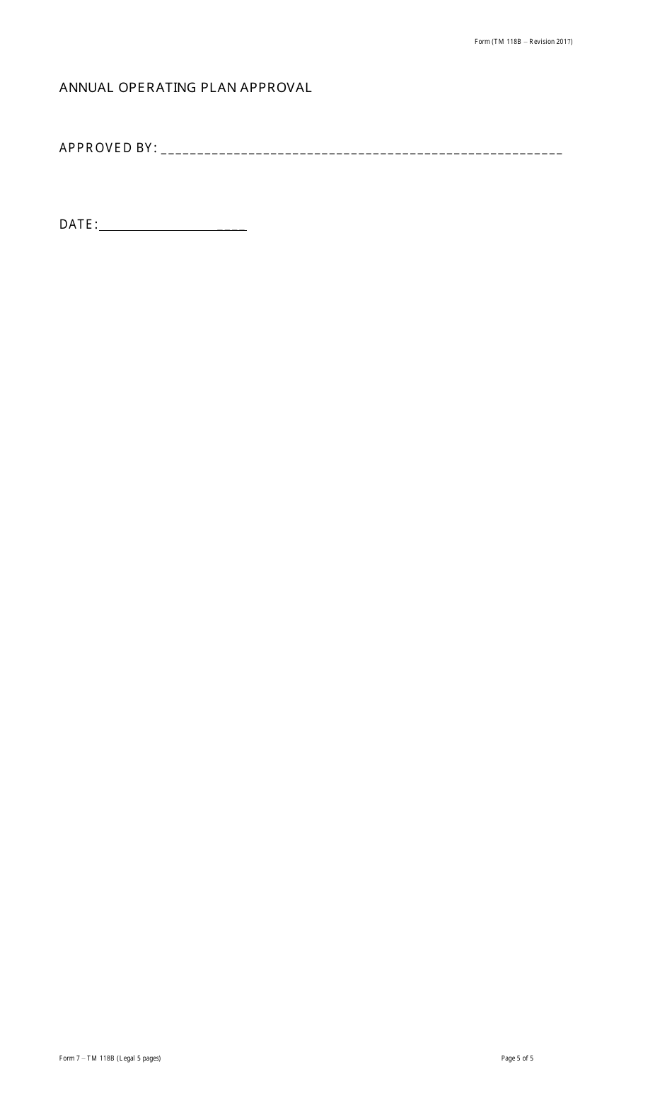 Form TM118B (7) Annual Operating Plan (Aop) Submission - Commercial Timber Permits - Alberta, Canada, Page 5