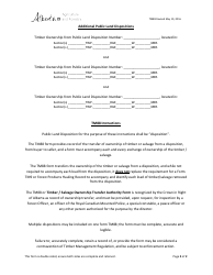 Form TM88 Timber / Salvage Ownership Transfer Authority - Alberta, Canada, Page 2