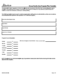 Document preview: Form CDEV4019 Group Family Care Program Plan Template - Alberta, Canada