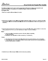 Form CDEV4019 Group Family Care Program Plan Template - Alberta, Canada, Page 2