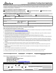 Form CDEV3924 Accreditation Funding Grant Application - Alberta, Canada