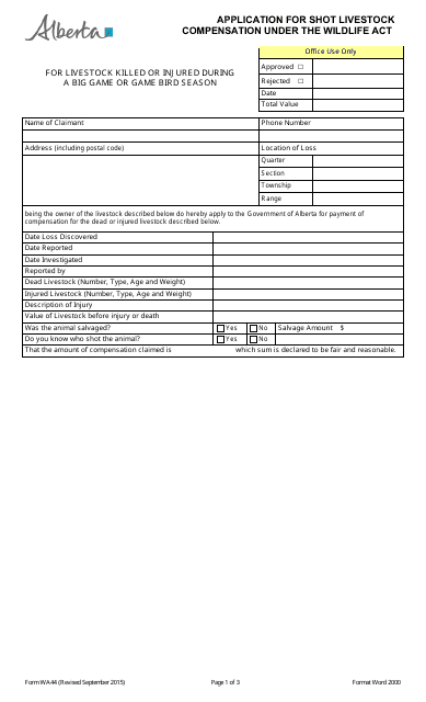 Form WA44  Printable Pdf
