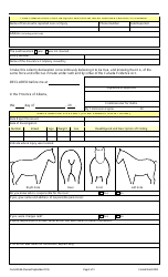 Form WA44 Application for Shot Livestock Compensation Under the Wildlife Act - Alberta, Canada, Page 2