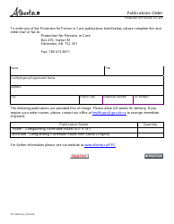 Form PPC3820 Publications Order - Alberta, Canada