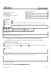 Form PPC3818 Notice of Appeal - Alberta, Canada