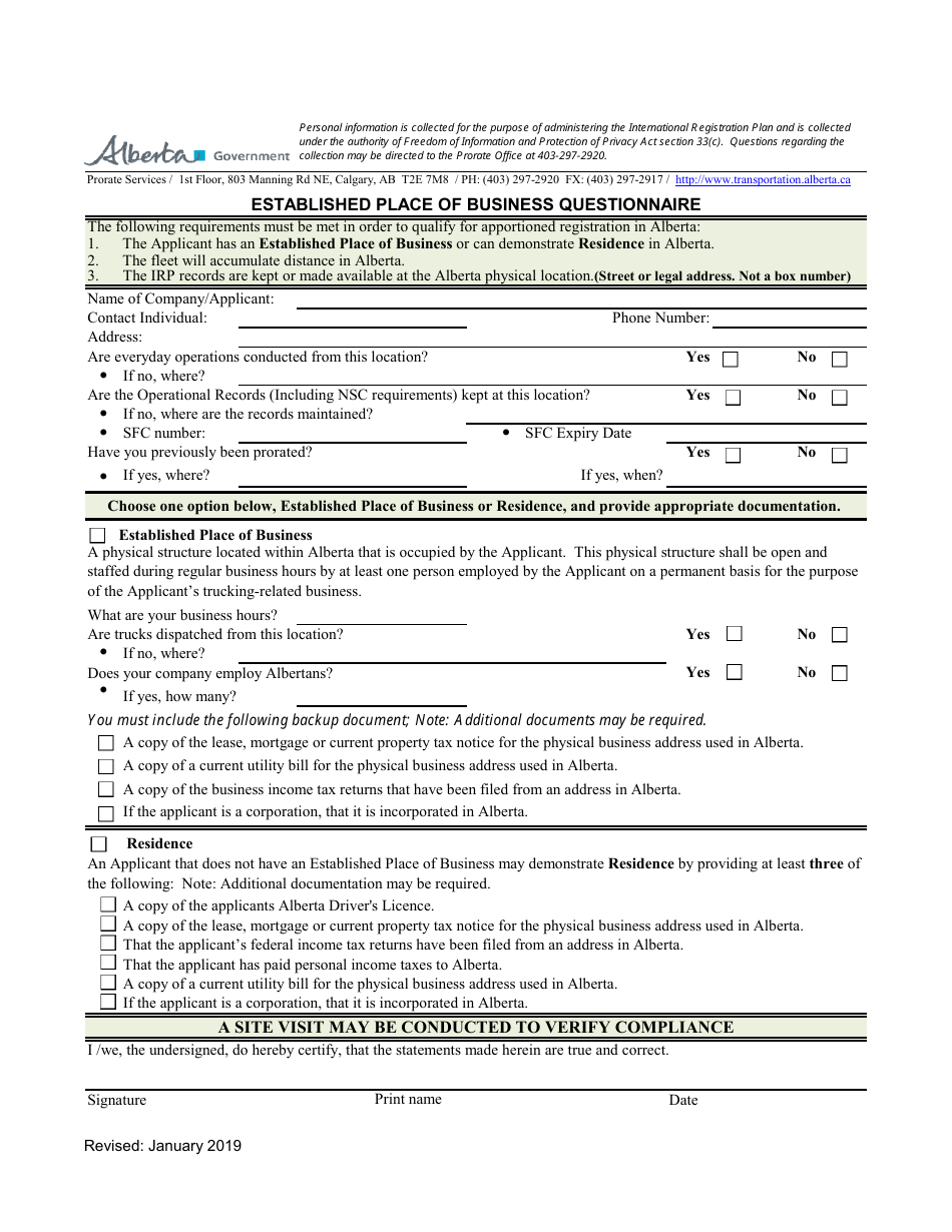 Alberta Language Development Questionnaire Alberta Canada Established Place of Business Questionnaire - Fill Out ...