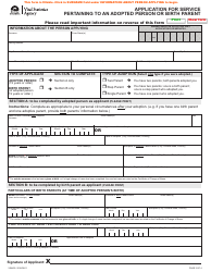 Form VSA630 Application for Service Pertaining to an Adopted Person or Birth Parent - British Columbia, Canada, Page 3