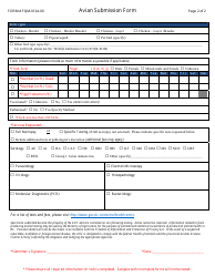 Form FQM-012A-00 Avian Submission Form - British Columbia, Canada, Page 2