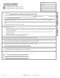 Document preview: Form ADM861 Access Order - British Columbia, Canada