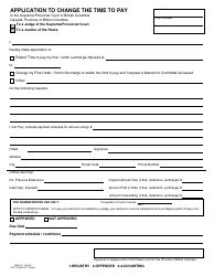 Document preview: Form ADM312 Application to Change the Time to Pay - British Columbia, Canada
