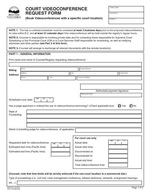 Form ADM509  Printable Pdf