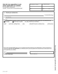 Form YTH802 Notice of Non-opposition to an Adult Sentence - British Columbia, Canada (English/French), Page 2