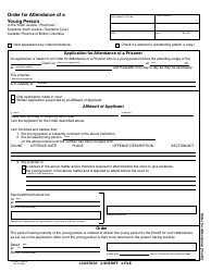 Form YTH032 Order for Attendance of a Young Person - British Columbia, Canada (English/French)