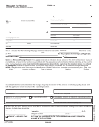 Form PCR301 Request for Waiver - British Columbia, Canada, Page 2