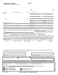 Form PCR301 Request for Waiver - British Columbia, Canada, Page 3