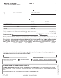 Form PCR301 Request for Waiver - British Columbia, Canada, Page 4