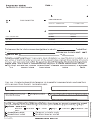 Form PCR301 Request for Waiver - British Columbia, Canada, Page 6